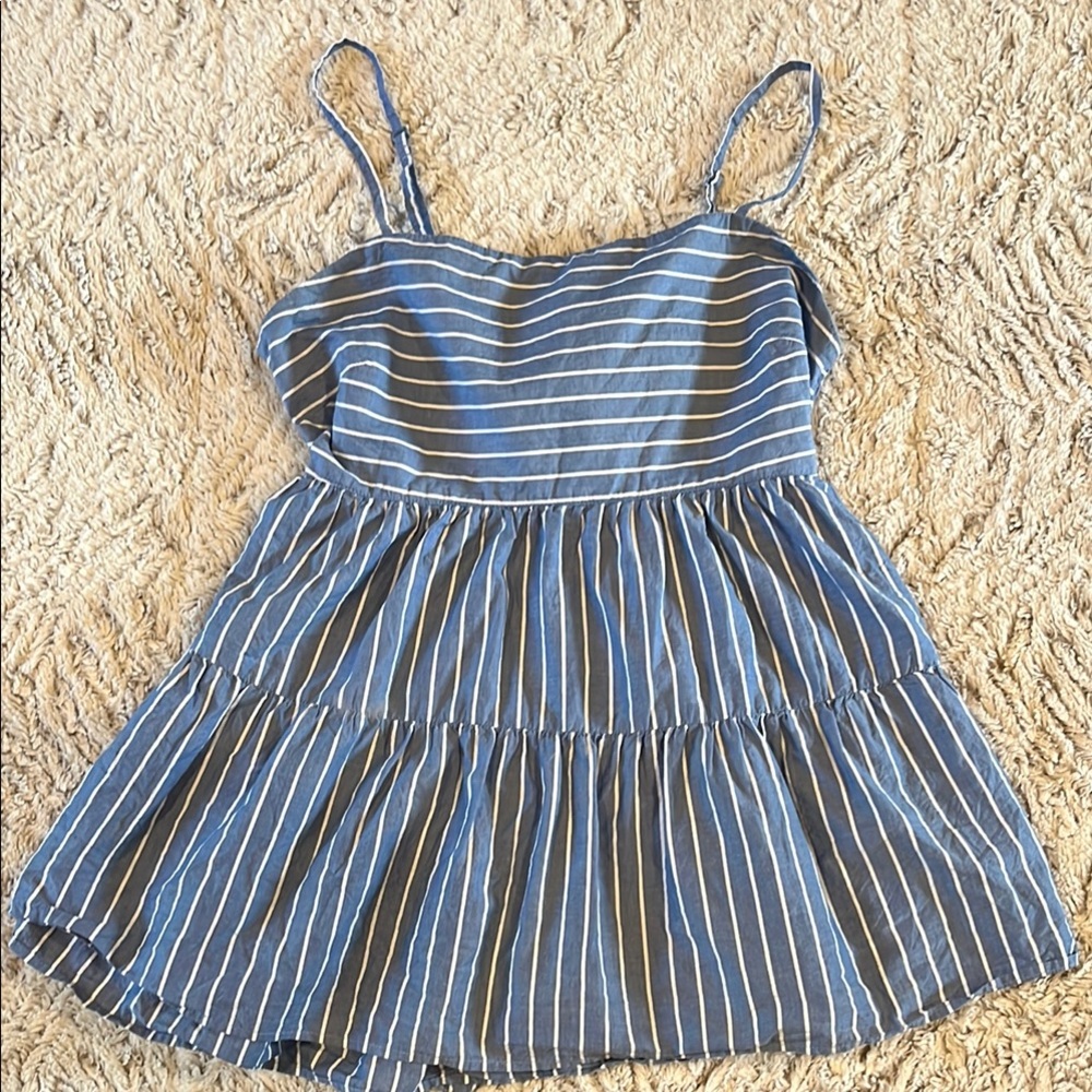 American Eagle Outfitters Blue and White Striped Tank Top